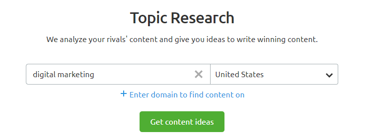 topic research tool - search