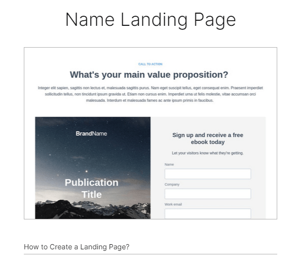 Instapage - name landing page