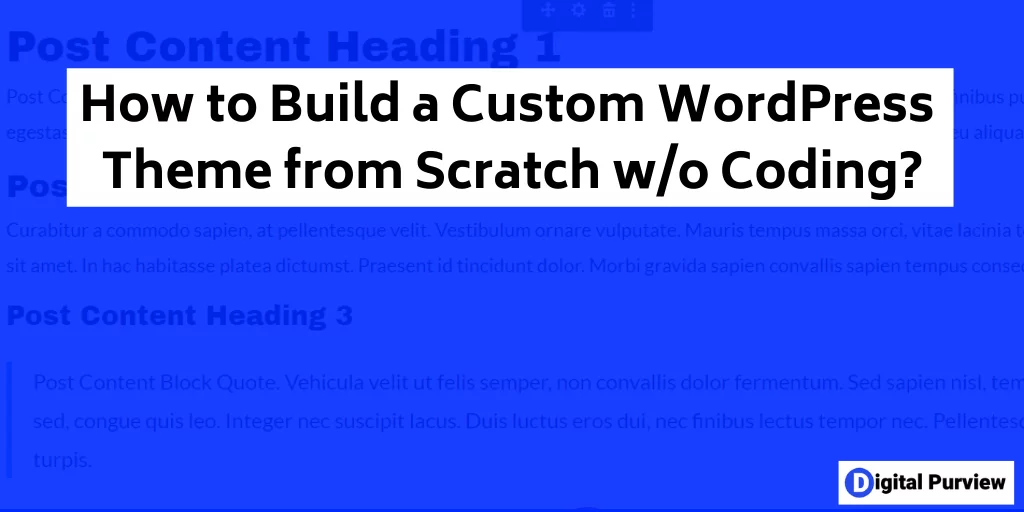 custom wordpress theme no cod