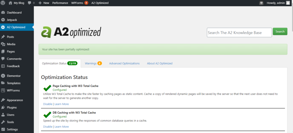 A2Optimized - Optimization status